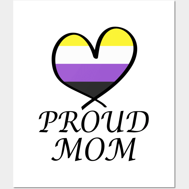 Proud Mom LGBT Gay Pride Month Nonbinary Flag Wall Art by artbypond